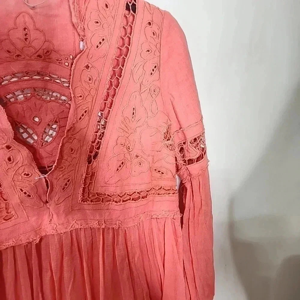 Free People Coral in Dreamland dress. Size 4 - Picture 10 of 13